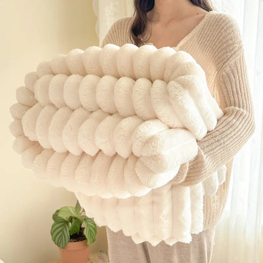 Faux Fur Fleece Blanket