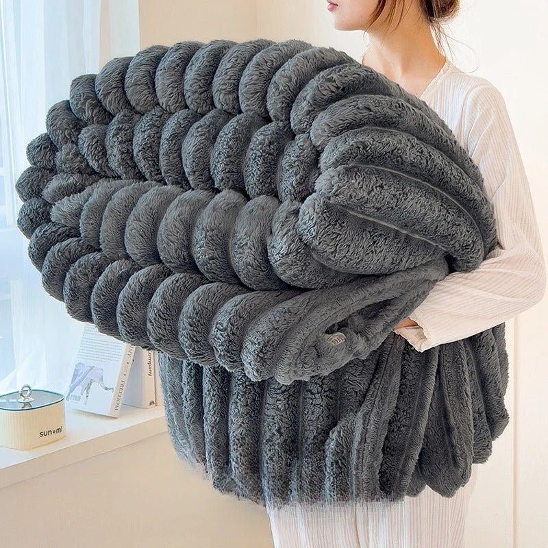 Faux Fur Fleece Blanket