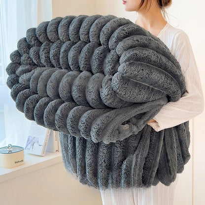 Faux Fur Fleece Blanket