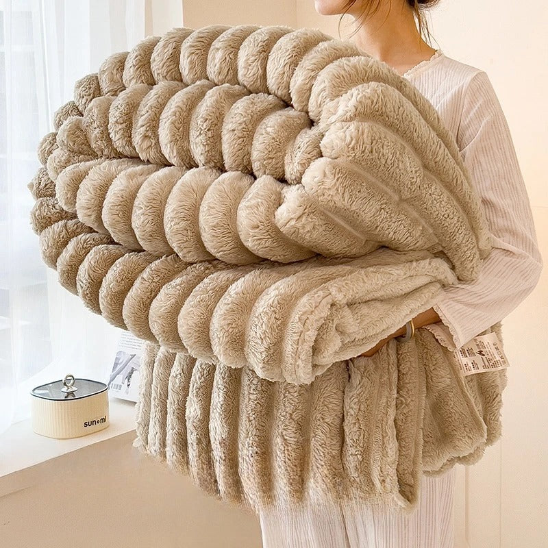 Faux Fur Fleece Blanket