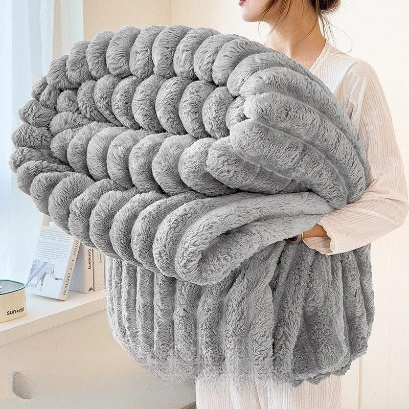 Faux Fur Fleece Blanket