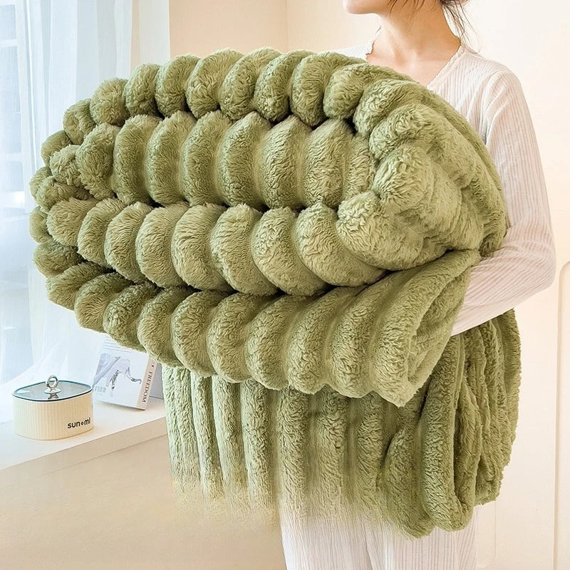 Faux Fur Fleece Blanket